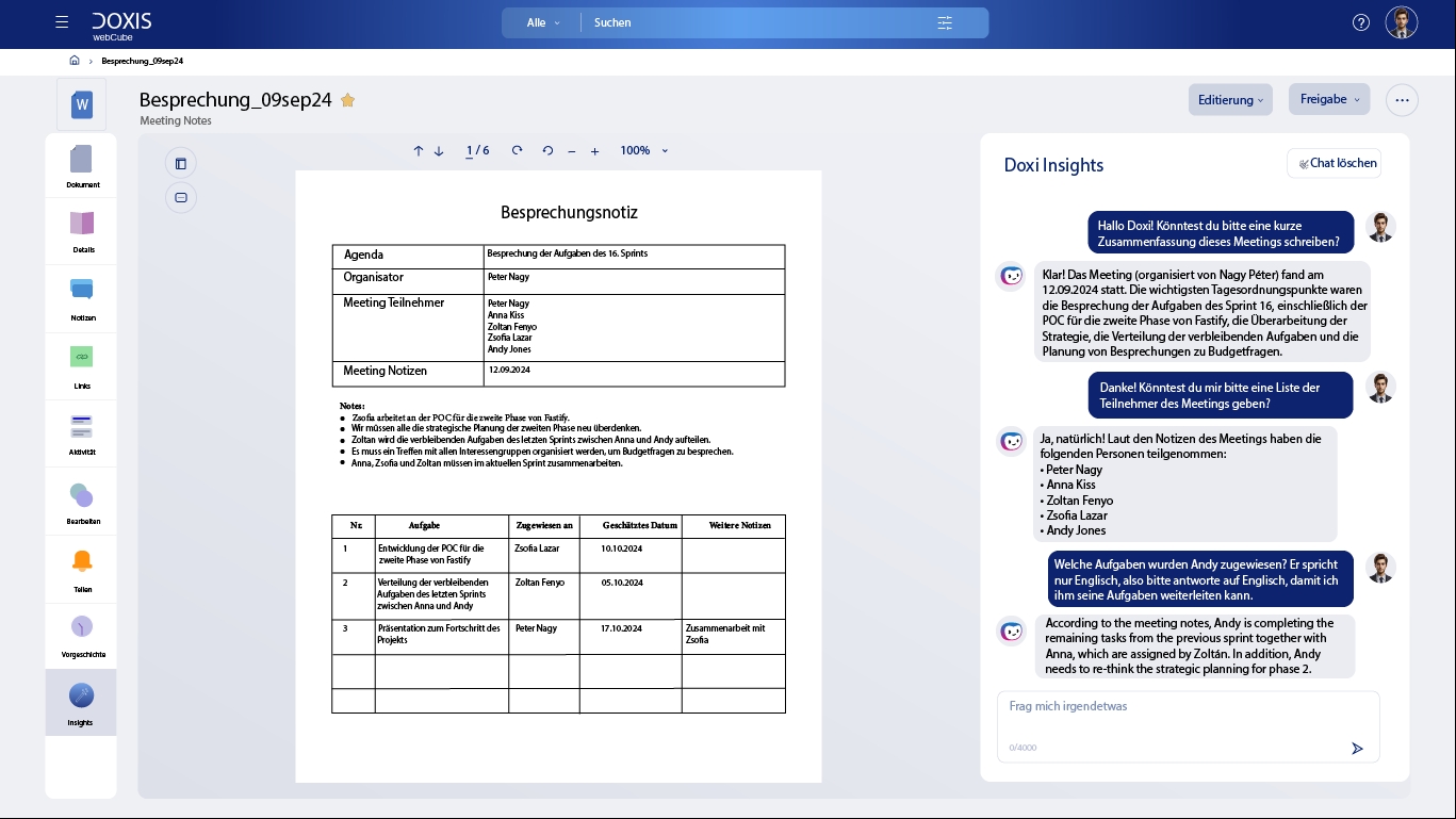Doxis system screenshot