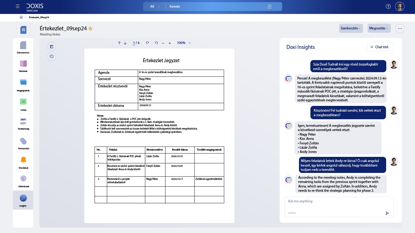 Doxis system screenshot